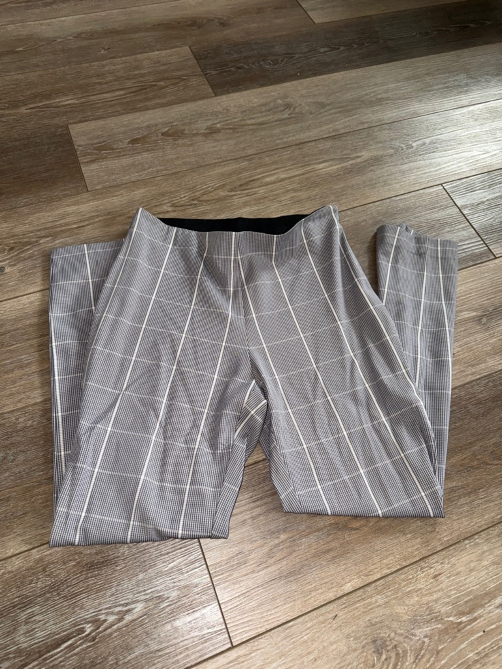 Gray Windowpane Dress Pants